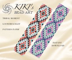 Bead loom pattern Tribal moment ethnic inspired LOOM bracelet pattern design in PDF instant download