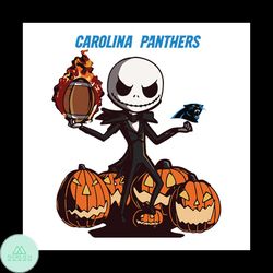 Carolina Panthers Jack Skellington Halloween Svg, Pumpkin Halloween Svg