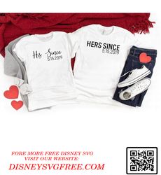 His Since Her Since SVG, Valentine's Day, February 14th Couple, Customize Gift Svg, Vinyl Cut File, Svg, Pdf, Png, Ai Pr
