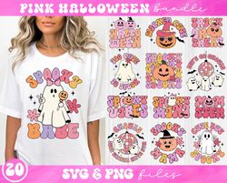 Halloween Pink SVG Bundle, Retro Cute Halloween SVG Set