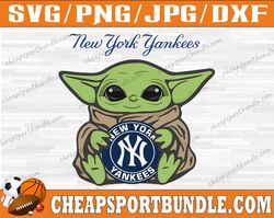 New York Yankees Baby Yoda Baseball Team svg, New York Yankees Svg, MLB Team  svg, MLB Svg, Png, Dxf, Eps, Jpg