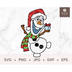 Olaf Christmas SVG, Olaf Holding Present SVG, Olaf Holiday Spirits SVG, Frozen svg, svg png jpg dxf eps Cricut Silhouett
