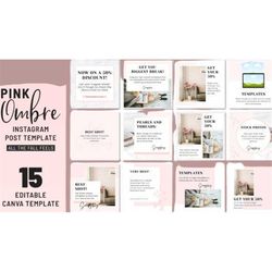 instagram canva template,social media post templates instant download canva template, instagram post templates, in pink