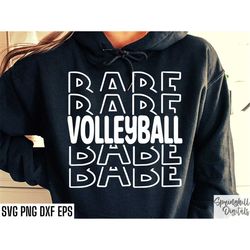 Volleyball Babe Svg | Volleyball Girl T-shirt | Vball Season Cut Files | Sports Parent Tshirt Quote | High School Volley