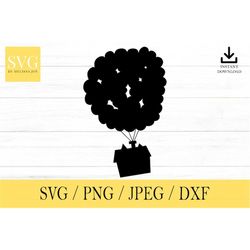 up house svg, carl and ellie, balloon, balloon house, svg, png, dxf, jpeg, digital download, cricut, silhouette, glowfor