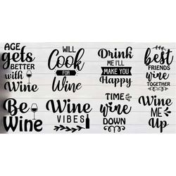 Wine Design SVG Bundle, Funny Wine Bundle SVG, Wine Svg, Wine Lovers, Wine Decal, Wine Sayings, Wine Glass Svg, Drinking