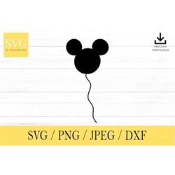 mouse balloon svg, mouse ears, mouse balloon, svg, png, dxf, jpeg, digital download, cricut, silhouette, glowforge, svg