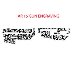 AR 15 Gun Tropical seamless Hawaii-themed pattern svg laser Engraving vector file