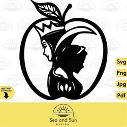 The Evil Queen Svg Clip art Files, Snow White and Seven Dwarfs, Icon, Disneyland Ears, Digital, Download, Tshirt, Cut Fi