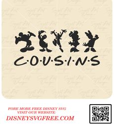 Cousins Cartoon Characters Friends SVG, Magical SVG, Family Trip SVG, Customize Gift Svg, Vinyl Cut File, Pdf, Png, Ai P