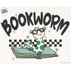 Bookworm Png, Retro Png, Cute Kids Png Sublimation, Digital Design Download, Vintage Png, Trendy Png, kids shirt designs