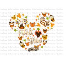 Fall Vibes Svg Png, Autumn Leaves Pumpkin Svg, Fall Svg, Happy Fall Svg, Autumn Leaf, Svg, Png Files For Cricut Sublimat