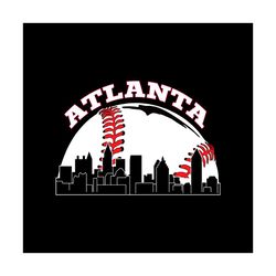 Atlanta Baseball Cityscape Svg, Sport Svg, ATL Skyline Svg, Atlanta GA Svg