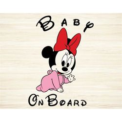 Baby on Board Mouse Ears SVG Cut File Layered DXF PNG Eps Pdf Clipart Vector