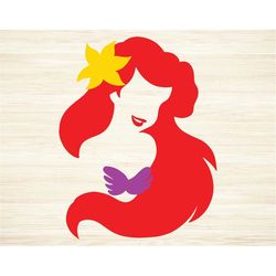 Ariel Mermaid SVG Cut File Layered DXF PNG Eps Pdf Clipart Vector