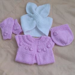 newborn knitted boots hat band jacket