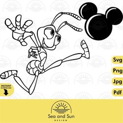 Vector Flick Svg Clip art Files, A Bug's Life, Disneyland Ears, Digital, Download, Tshirt Cut File, SVG, Iron on, Transf