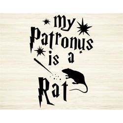 My Patronus is a Rat Cut File SVG DXF PNG Eps Pdf Clipart Vector