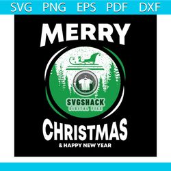 Merry Christmas And Happy New Year Snowball Svg, Christmas Svg