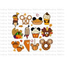 Bundle Snacks Autumn Svg Png, Carnival Food, Trick Or Treat, Spooky Vibes, Boo Svg, Fall Svg Png Files For Cricut Sublim
