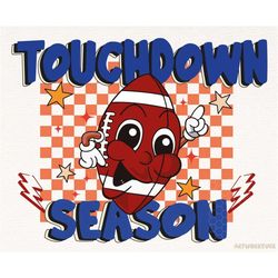 Touchdown Season Png, Chechkered Mascot Football png, Football shirt retro sublimation design, Football png, Clipart png