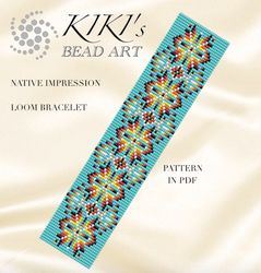 Bead loom pattern Native impression ethnic inspired LOOM bracelet pattern design in PDF instant download