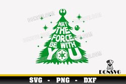 Christmas Tree May The Force SVG Cut Files for Cricut Be with You PNG image Star Wars Holiday DXF file