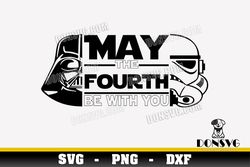 Vader May the Fourth Stormtrooper SVG Cut File Star Wars Helmet image for Cricut May 4th vinyl decal