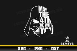 Darth Vader Head May the 4th Be With You svg files for Cricut Silhouette PNG Sublimation Star Wars Day