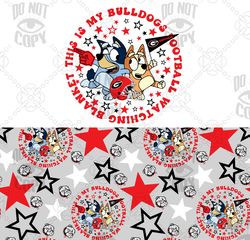 Game Day Football Bluey clipart Georgia Bulldogs png Biggest Fan seamless matching set