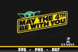 Grogu Peeking May The 4th Logo SVG Star Wars png clipart for T-Shirt Design Baby Yoda Head Cricut files