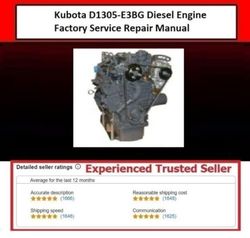 D1305-E3BG Diesel Engine Technical Service Repair Manual Kubota