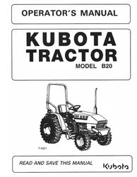 B20 Tractor Operator Owners Maintenance Manual Kubota Tractor