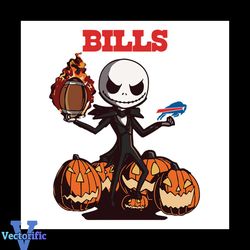 Buffalo Bills Jack Skellington Halloween Svg, Pumpkin Halloween Svg