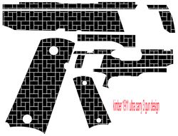 kimber 1911 ultra carry 3 gun design seamless abstract brick wall pattern svg laser engraving, cnc cutting vector file