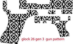 Glock 26 Gen 3 Hand Gun Design seamless abstract geometric pattern svg laser Engraving, cnc cutting vector file