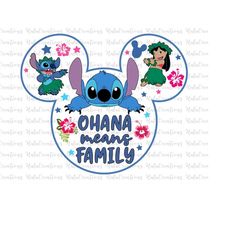 Ohana Means Family Svg, Family Vacation Svg, Funny Dog Svg, Cartoon Svg, Png Files For Cricut Sublimation