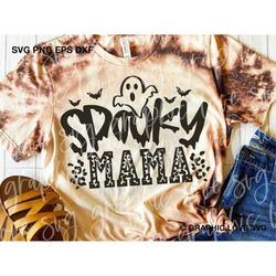 Halloween Leopard Mama Svg, Spooky Mama Svg, Halloween Mama Shirts Iron On Png, Boo Ghost Svg, Spooky Svg, Halloween Cos
