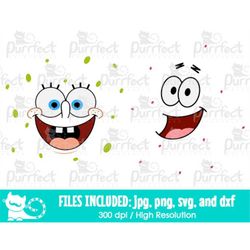 Cute Characters Face SVG, Birthday Props Clipart, Digital Cut Files svg dxf png jpg, Digital Printable Clipart, Instant