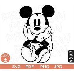 Mickey Mouse Classic Disneyland Ears SVG png , Disneyland Ears Svg clipart SVG, Cut file Cricut, Silhouette, Cricut desi