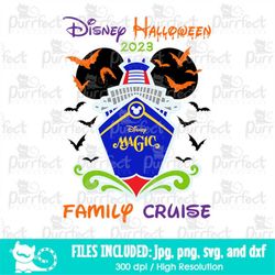Mouse Magic Ship Halloween Family Cruise SVG, Family Halloween Vacation Trip Design, Digital Cut Files svg dxf png jpg,