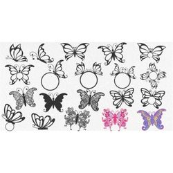 Butterfly Svg Bundle, Butterfly Mandala,  Butterfly SVG Layered, Butterfly Files for Cricut, Butterfly Clipart, Butterfl