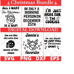 Christmas Ornament Svg Bundle- Funny Christmas Crafts- Christmas Mug Svgs-Funny Christmas Sweatshirt Svgs-Funny Gift Tag