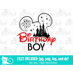 Mouse Birthday Boy SVG, Cute Birthday Celebrant Cut File, Digital Cut Files in svg, dxf, png and jpg, Printable Clipart,