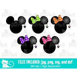 Mouse Spider Web Ear SVG, Halloween 2022 Spiders SVG, Digital Cut Files in svg, dxf, png and jpg, Printable Clipart, Ins