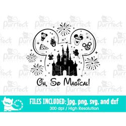 Mouse Oh So Magical Castle SVG, Family Trip Shirt Design, Digital Cut Files in svg, dxf, png and jpg, Printable Clipart,