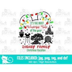 It's The Most Wonderful Time Of The Year Mouse Family Christmas Vacation SVG, Digital Cut Files svg dxf jpeg png, Printa