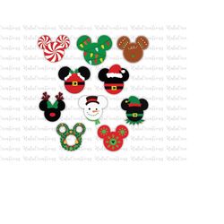 Bundle Mouse Head Christmas Style Svg Png, Christmas Character, Christmas Squad Svg, Holiday, Svg Png Files For Cricut S