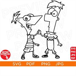 Vector Phineas and Ferb SVG Disneyland Ears clipart SVG Disneyworld Svg Vector in Svg Png Jpg Pdf format Cutting file Cu