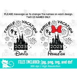 Family Mouse Trip 2023 Design, CUSTOM Name Family Vacation 2023 SVG, Digital Cut Files svg dxf png jpg, Printable Clipar